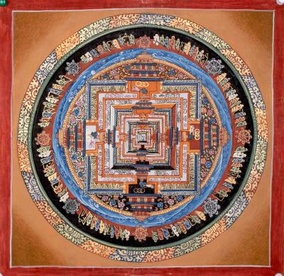 Kalachakra Mandala | Original Hand-Painted Mandala Thangka | Tibetan Wall Hanging